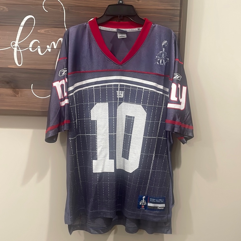 REEBOK Eli Manning NY Giants Superbowl XLVI Jersey Men's Medium Sporty Football